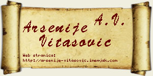 Arsenije Vitasović vizit kartica